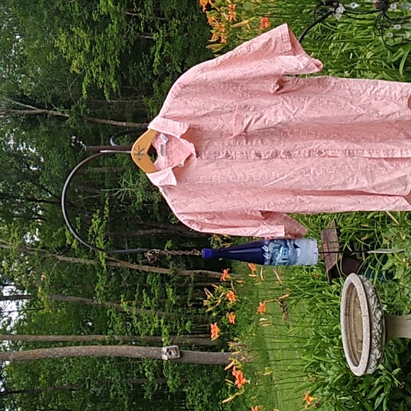 PEACH Button Up  Sz Med 80's - Picture 1 of 14